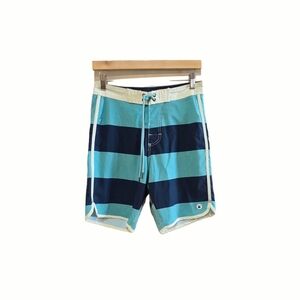 Jetty‎ Biscayne Short Boardshort Blue Teal Stripe Men's 28X8.5